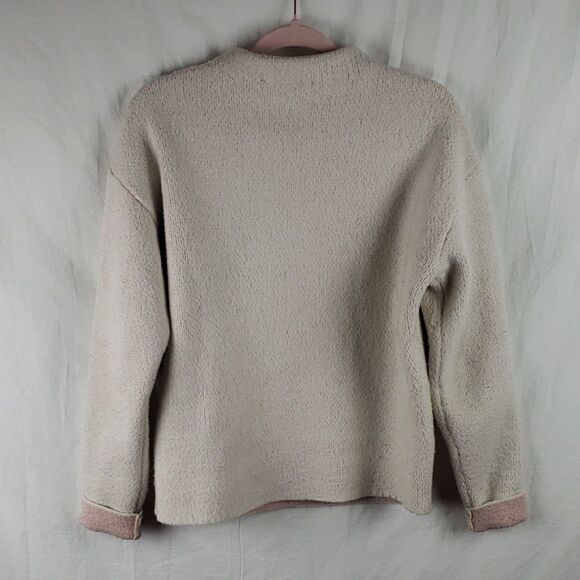 White House Black Market Women's XL Cream & Floral Sweater - Picture 6 of 9